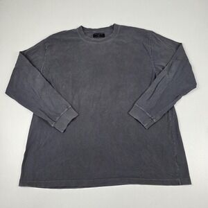 Richie Le Shirt Mens 2XL Gray Long Sleeve Washed Cotton Basic Tee Made USA